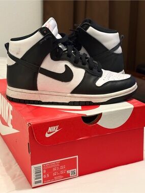 Nike Womens Black and White High-Top Sneakers